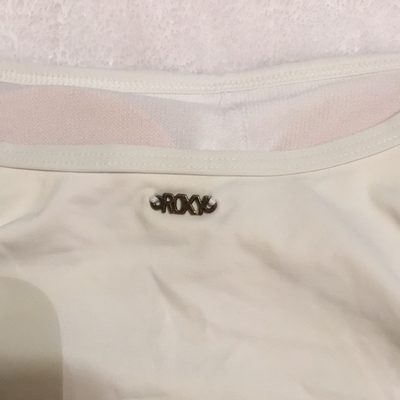 Roxy White Ruffle Swimsuit Top (Size Small) - Picture 3 of 3